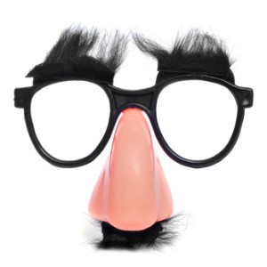 fake nose and glasses