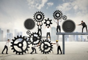 Teamwork of businesspeople